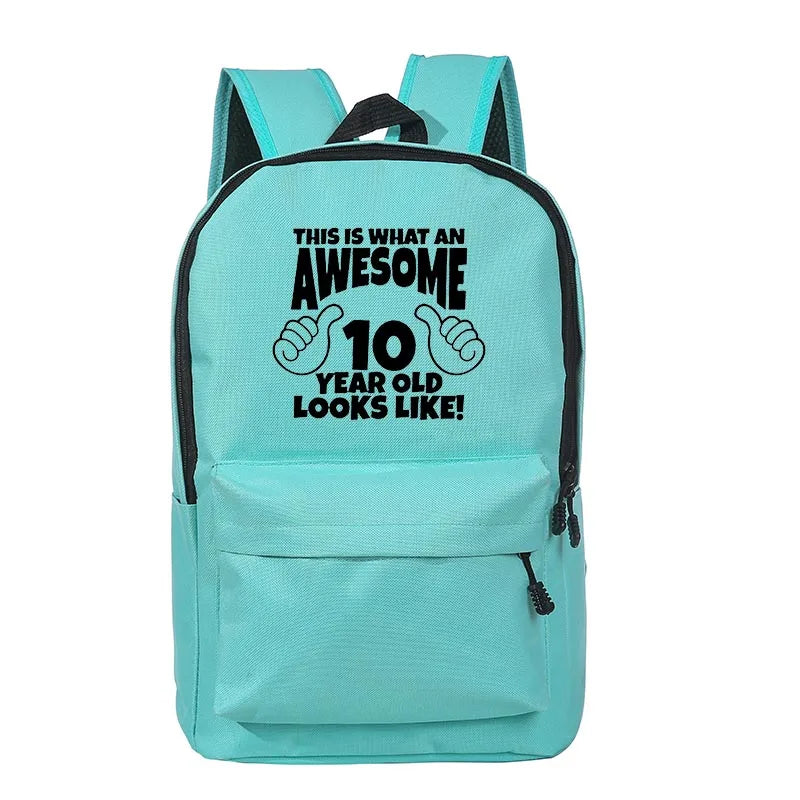 8 Year Old Awesome Print Kid School Bag