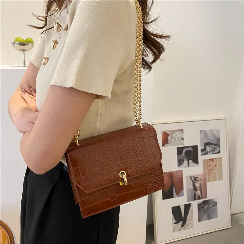 Retro Small Square Bag Chain Crossbody Women's Shoulder Bag