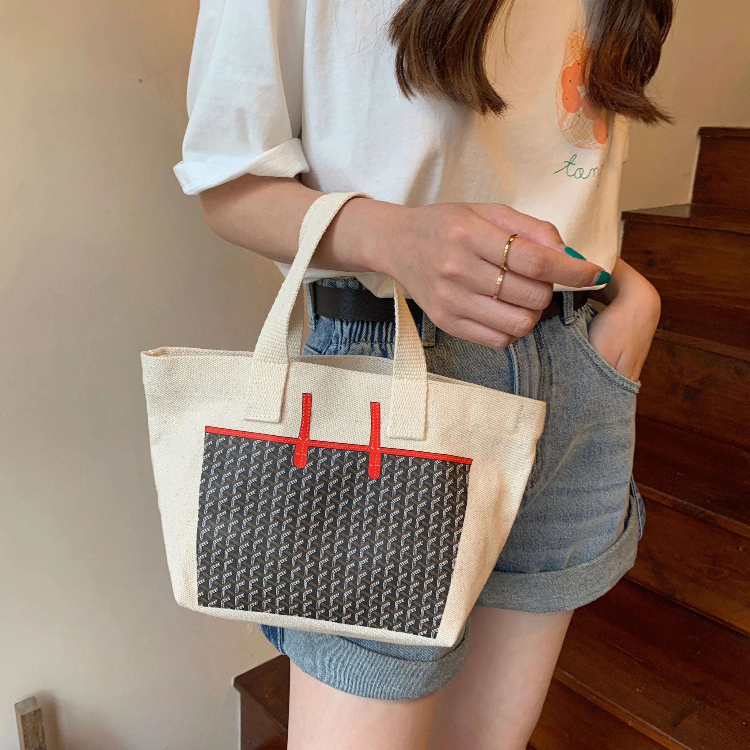 Thousand Birds Women Canvas Messenger Handbag Tote Bag Eco-Friendly