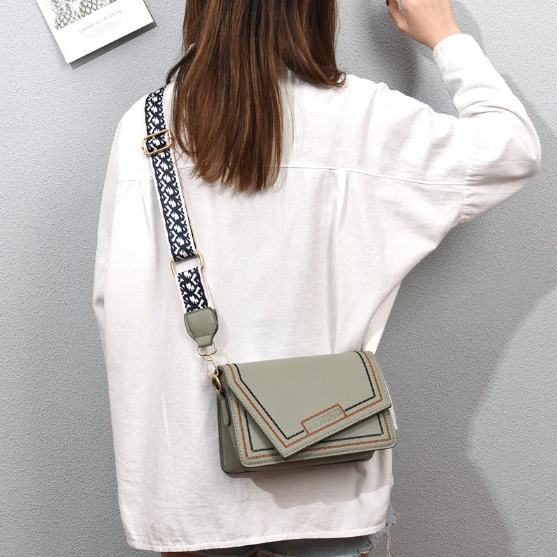 Fashion Crossbody Bag with Wide Shoulder Strap
