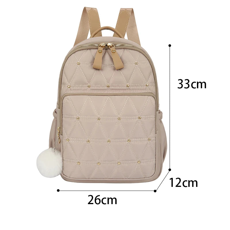 Women Nylon Backpack Anti Theft Travel Bag Lady Waterproof Rucksack