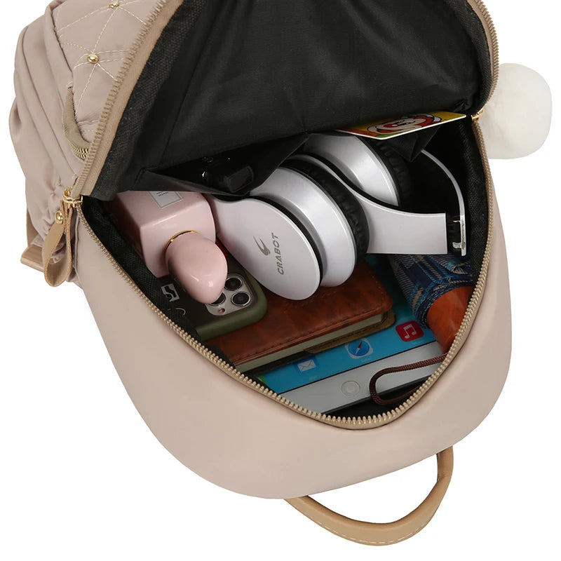 Women Nylon Backpack Anti Theft Travel Bag Lady Waterproof Rucksack