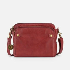 3-Layer Crossbody Messenger Bag Zip Satchel PU Leather Shoulder Purse Handbag