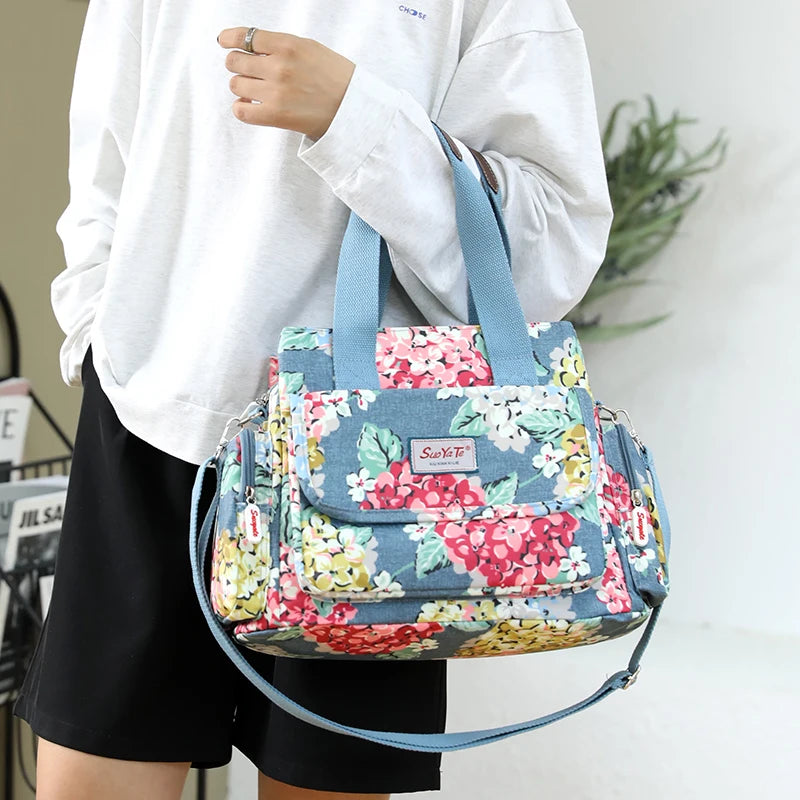 Women Handbags Shoulder bags Flower Nylon Messenger Bags Ladies