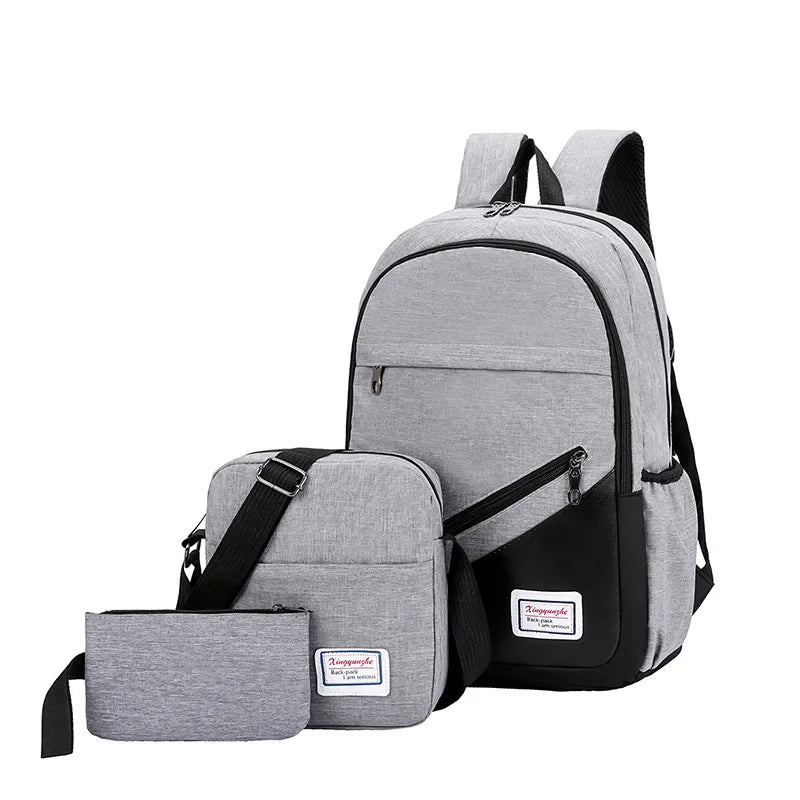Three-piece Double Backpack Wear-Resistant Computer Backpack