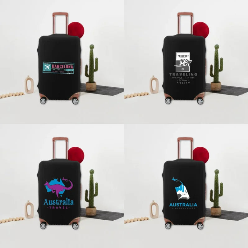 Ticket Stub Print Luggage Cover - Elastic Protective Travel Case