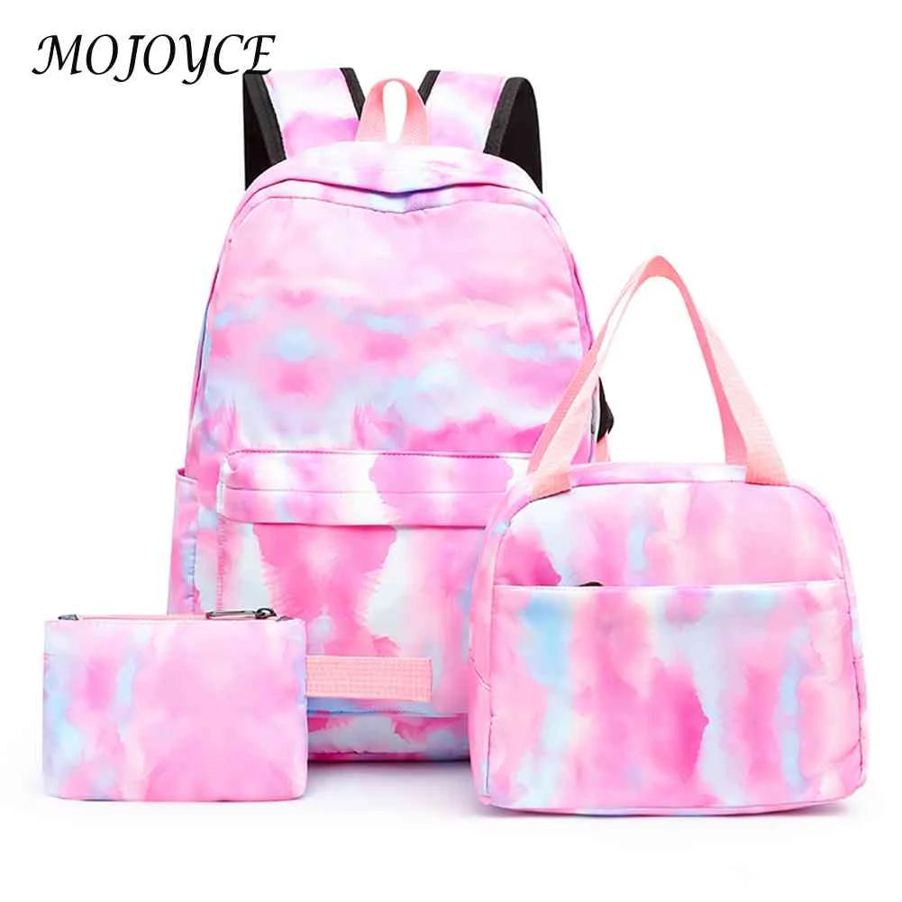 Tie Dye Backpack Set with Lunch Box and Pencil Case