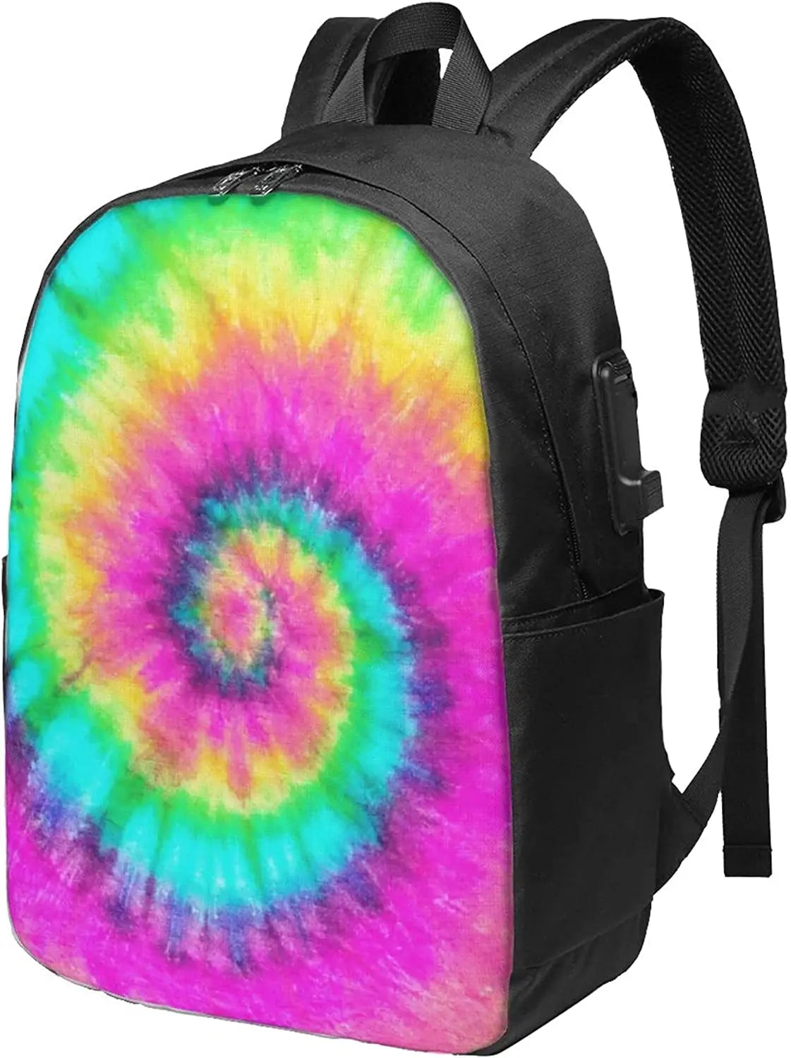 Tie Dye Backpacks Travel Laptop College Bookbag with USB Charging Port