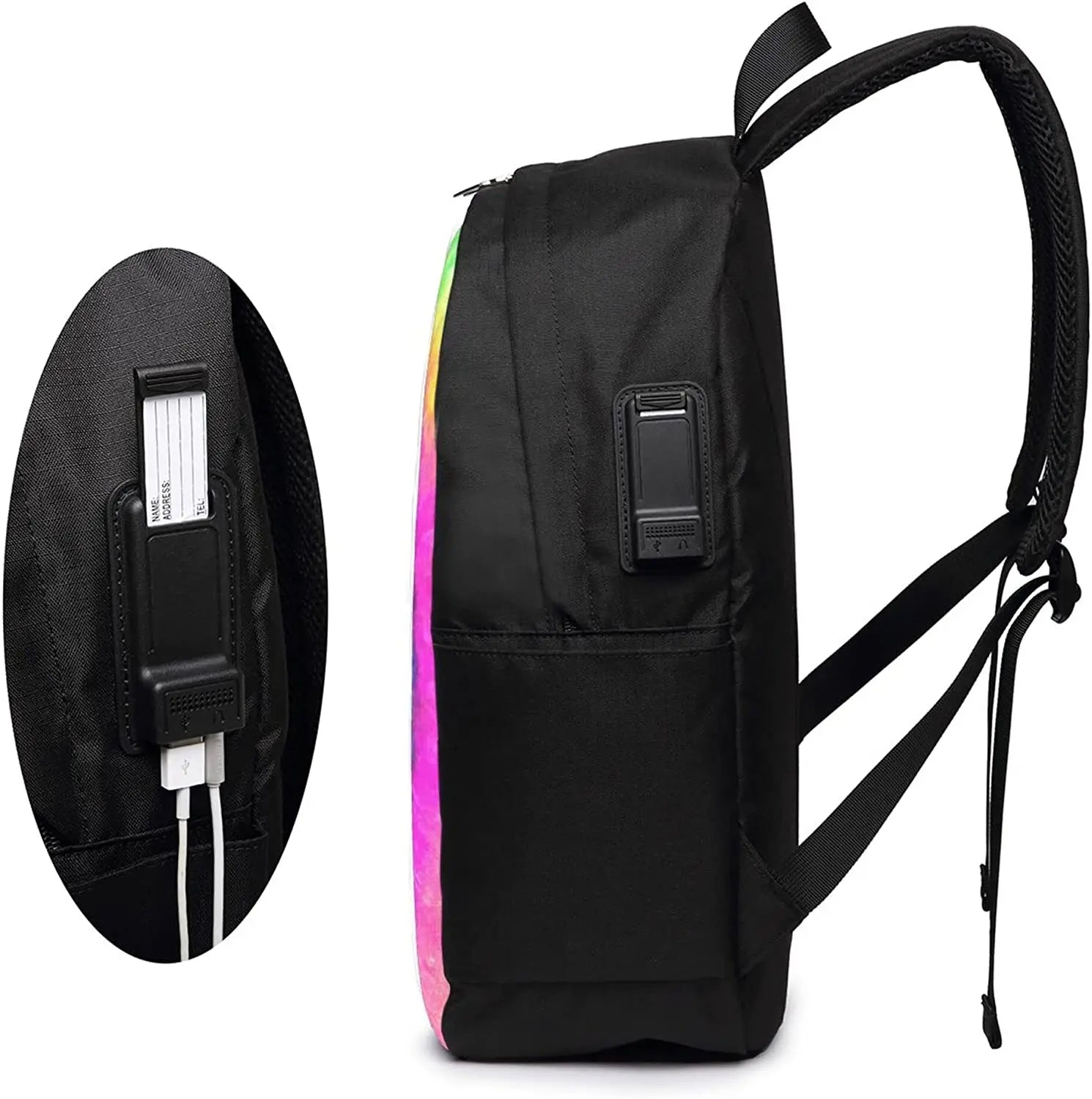 Tie Dye Backpacks Travel Laptop College Bookbag with USB Charging Port