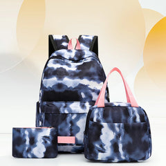 Tie Dye Ink Backpack Schoolbag Set for Teenagers