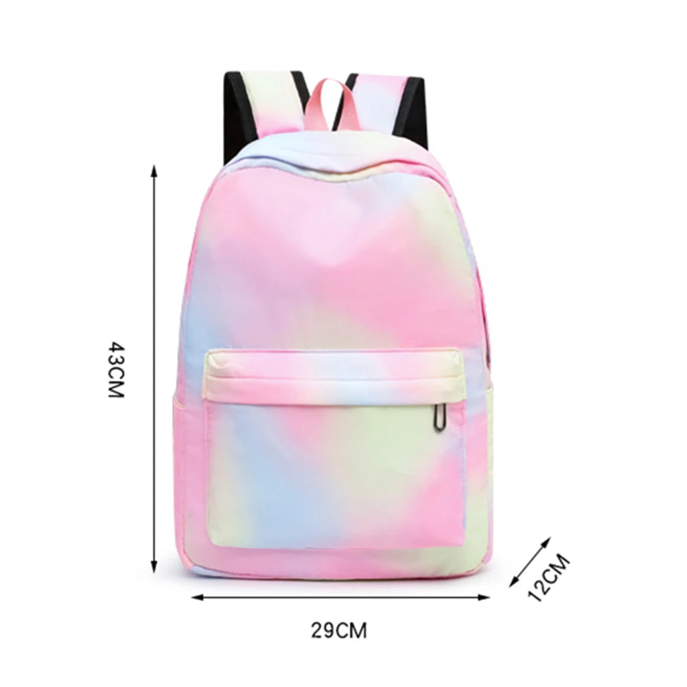 Tie Dye Ink Backpack Schoolbag Set for Teenagers