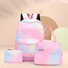 Tie Dye Ink Backpack Schoolbag Set for Teenagers
