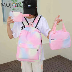 Tie Dye Ink Backpack Student Teens School Bookbag Insulated Lunch Tote Bag