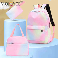 Tie Dye Ink Backpack Student Teens School Bookbag Insulated Lunch Tote Bag