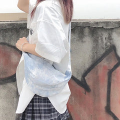 Tie-dye Harajuku Shoulder Bag Crossbody Hobos Big Capacity Canvas Handbag