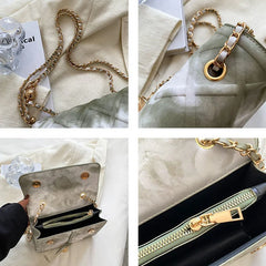 Tie-dye Shoulder Bags Women Ins Crossbody Chain Bag Flap All-match