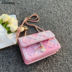Tie-dye Shoulder Bags Women Ins Crossbody Chain Bag Flap All-match
