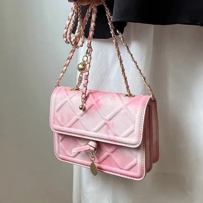 Tie-dye Shoulder Bags Women Ins Crossbody Chain Bag Flap All-match