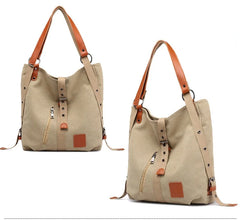 Tilorrene Canvas Women Bag Multi-purpose Shoulder Backpack Handbag