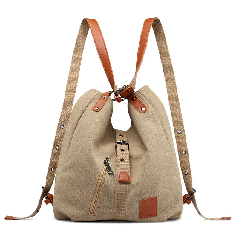 Tilorrene Canvas Women Bag Multi-purpose Shoulder Backpack Handbag