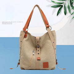 Tilorrene Canvas Women Bag Multi-purpose Shoulder Backpack Handbag
