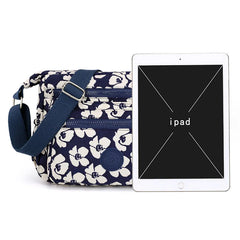 Floral Print Nylon Women's Messenger Bag One-Shoulder Small Square Mommy Bag