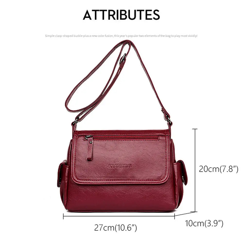Causal Women Shoulder Bag Soft PU Leather Vintage Crossbody Bags