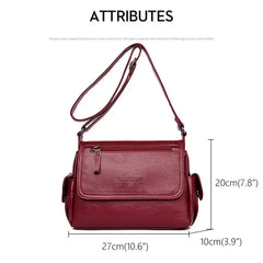Causal Women Shoulder Bag Soft PU Leather Vintage Crossbody Bags