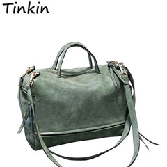 Winter-Style Large Women's Frosted Handbag Vintage Messenger Bag