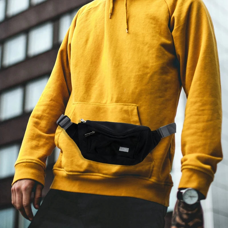 Tinyat Men Waist Bag Pack Travel Phone Belt Bag Pouch Unisex Shoulder Chest Bag