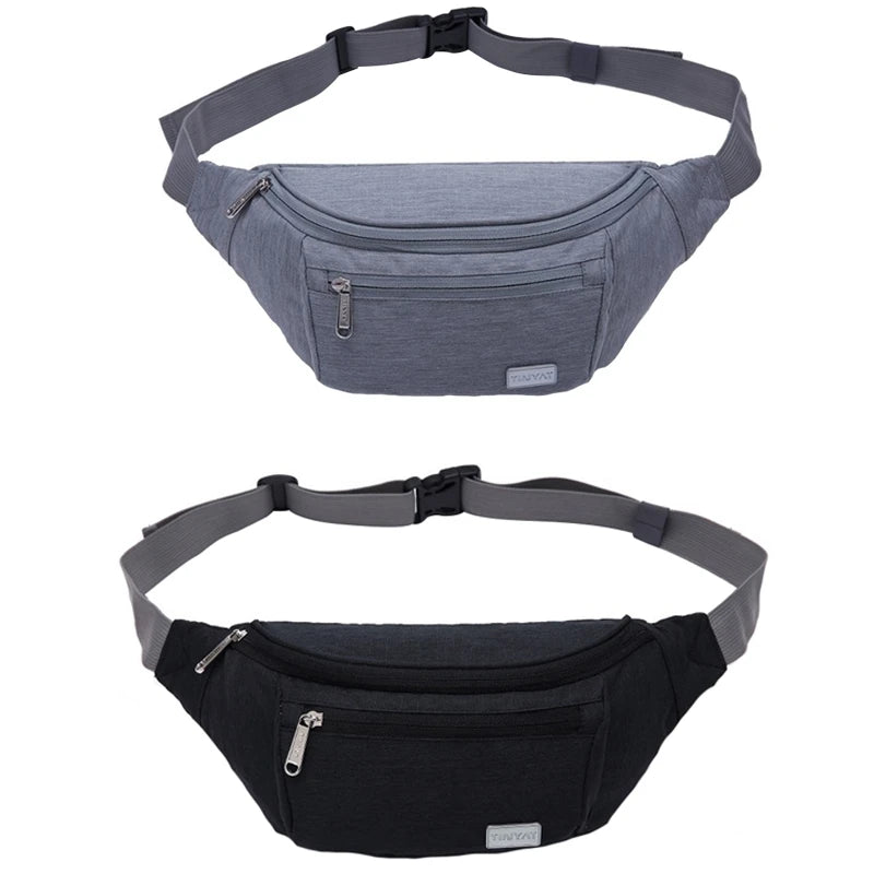Tinyat Men Waist Bag Pack Travel Phone Belt Bag Pouch Unisex Shoulder Chest Bag