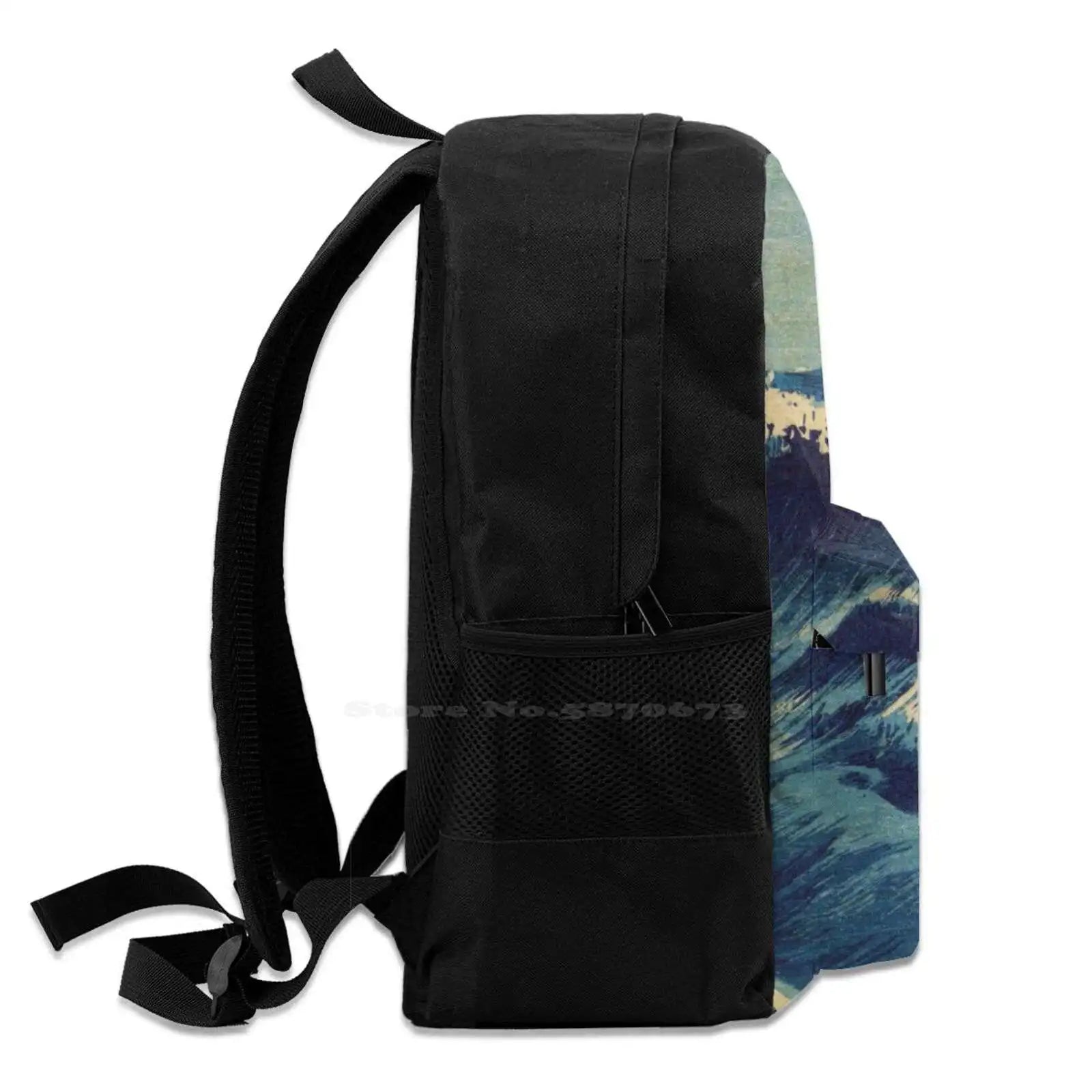 Tir-Fa-Japan Print - Wave - C - Hat? Zu - Uehara Konen Bags Travel Laptop Backpa