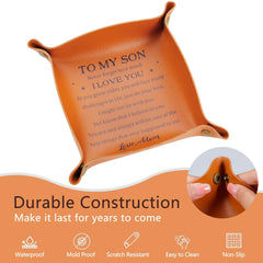 To My Son I Love You Leather Valet Tray from Mom Unique Gift