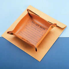 To My Son I Love You Leather Valet Tray from Mom Unique Gift