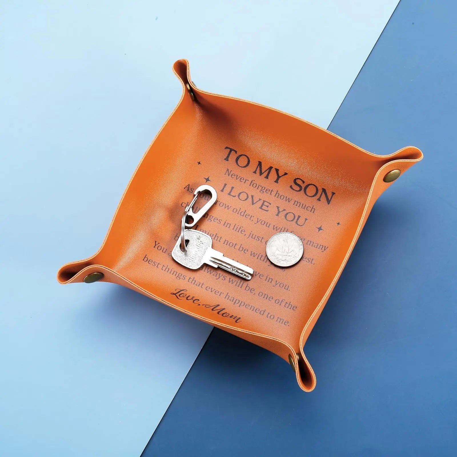 To My Son I Love You Leather Valet Tray from Mom Unique Gift