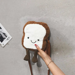 Toast Bread Duck Plush Bag Girl Student Messenger Bag Women Shoulder Bag