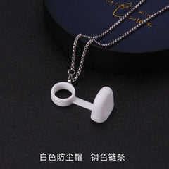 Portable Tobacco Pipe Holder with Flute Pendant Charm Necklace