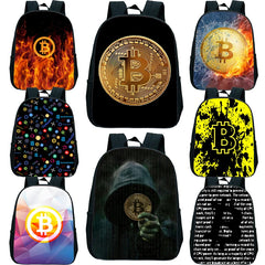 Bitcoin Print Mini Kindergarten Backpack for Toddlers