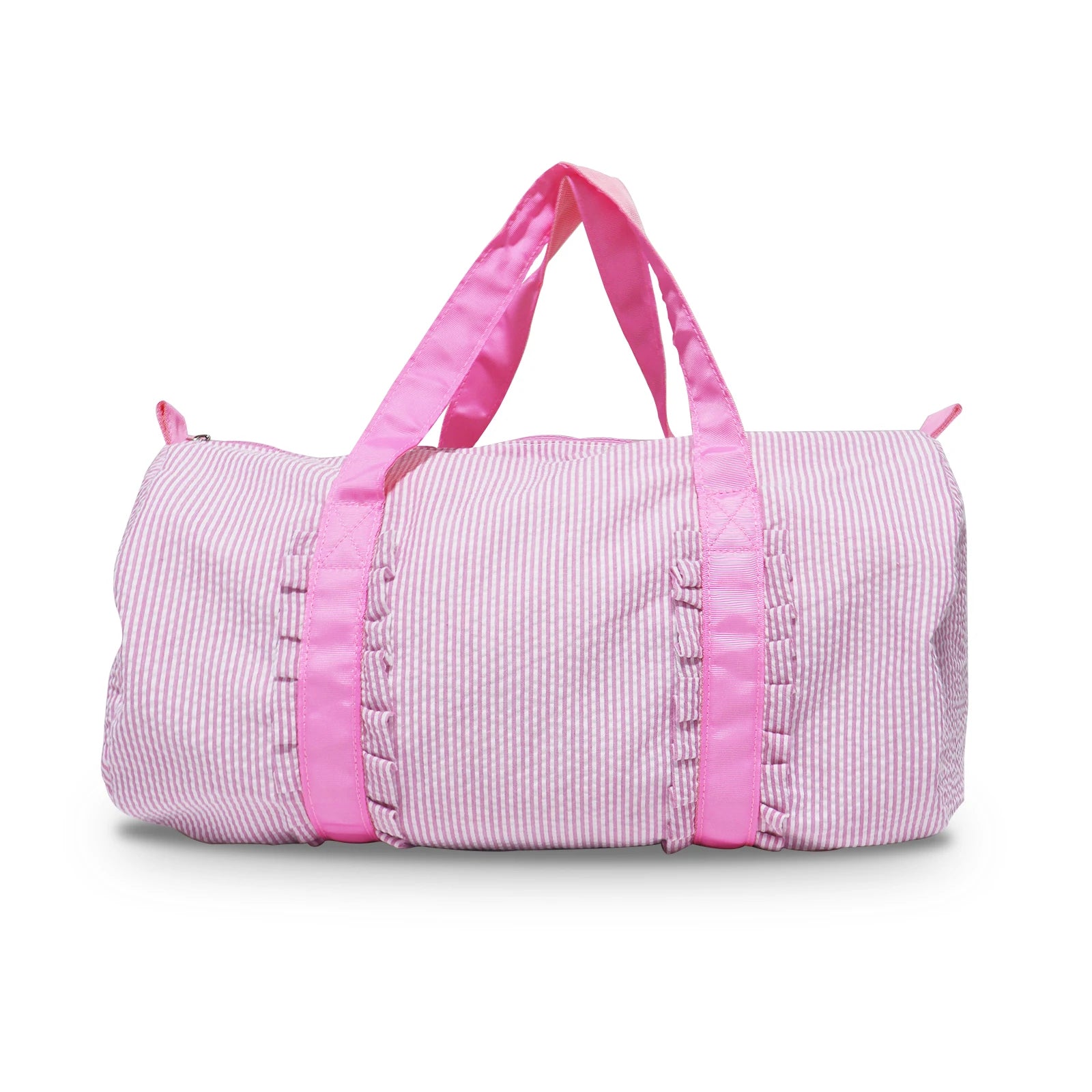 Toddler Seersucker Ruffle Duffle Bags Purple Soft Preschooler Light Bag