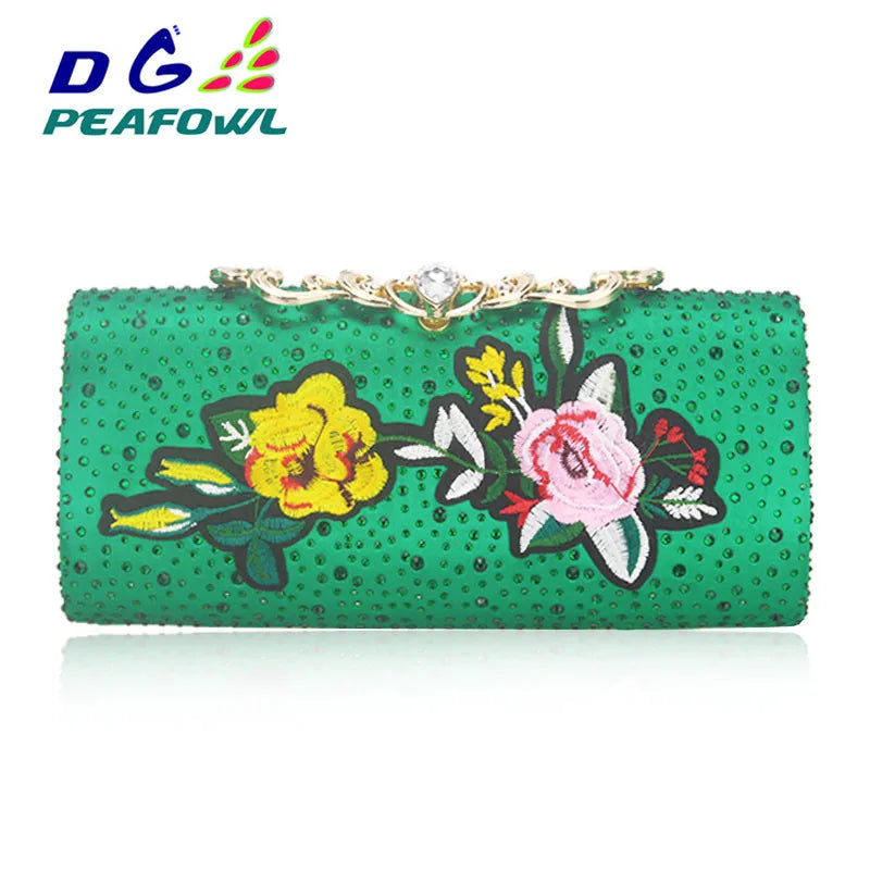Flower Flap Wedding Bag With Chain Evening Handbag Phone Pocket