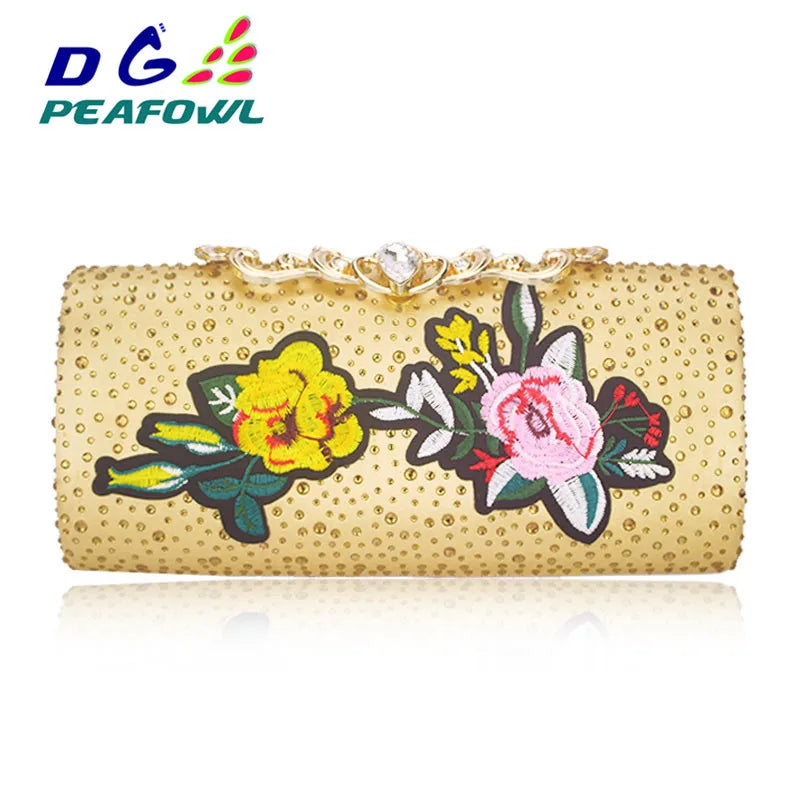 Flower Flap Wedding Bag With Chain Evening Handbag Phone Pocket
