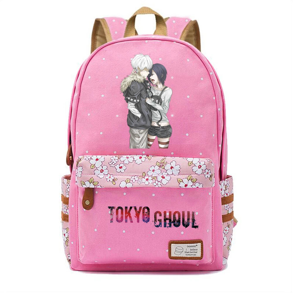 Tokyo Ghoul Canvas Backpack Cartoon Schoolbag Packsack Casual High Teenger