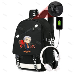 Tokyo Revengers Backpack Usb Travel Backpack for Boys Girls School Students