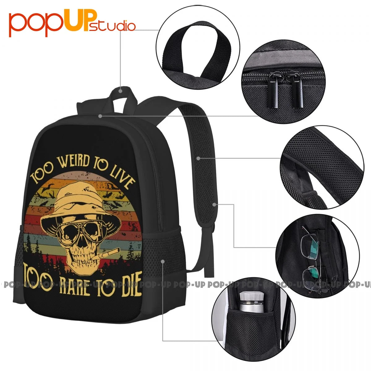 Too Weird To Live Too Rare To Die Pattern Backpack