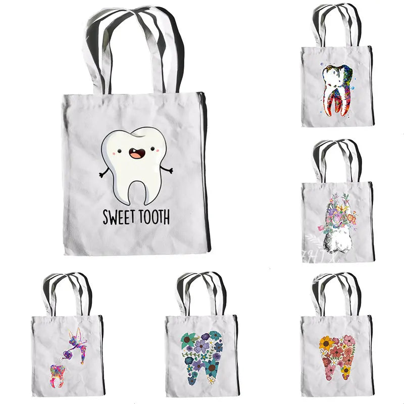 Tooth Shoulder Bags Dentist Graphic Funny Handbags Casual Shopping Girls Handbag