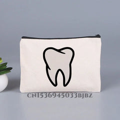 Tooth & Dentist Girl Makeup Bag Female Organizer Lady Pouches Travel Cosmetic Ba