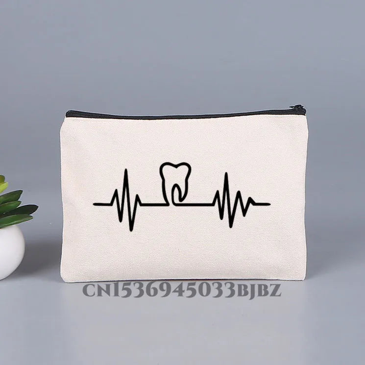 Tooth & Dentist Girl Makeup Bag Female Organizer Lady Pouches Travel Cosmetic Ba