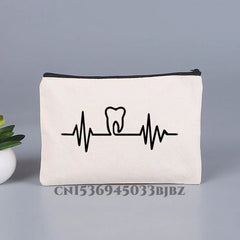 Tooth & Dentist Girl Makeup Bag Female Organizer Lady Pouches Travel Cosmetic Ba
