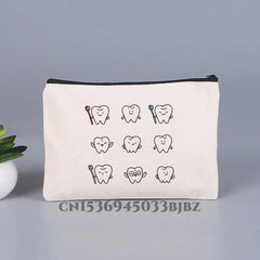 Tooth & Dentist Girl Makeup Bag Female Organizer Lady Pouches Travel Cosmetic Ba