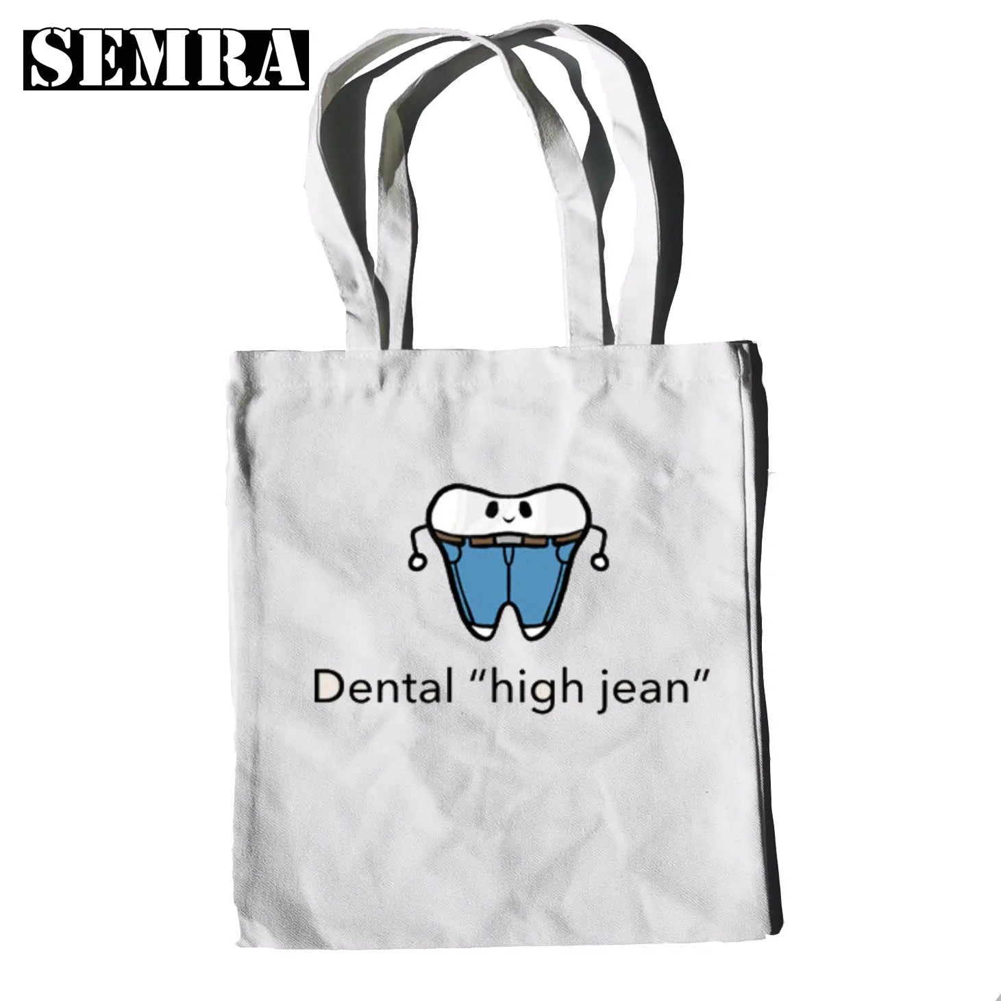 Funny Tooth Dentist Graphic Shoulder Bag Casual Shopping Girls Women Canvas